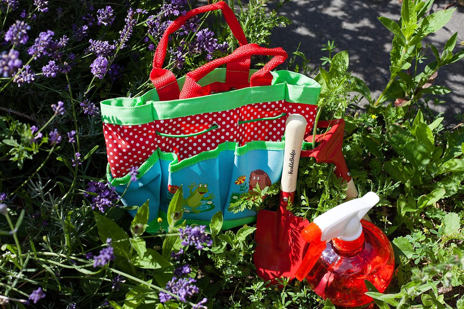 moses. - Crawling Beetle Filled Garden Bag for Kids Gardening Kit with Bag Shovel, Rake and Spray Bottle, Colourful - Image 3