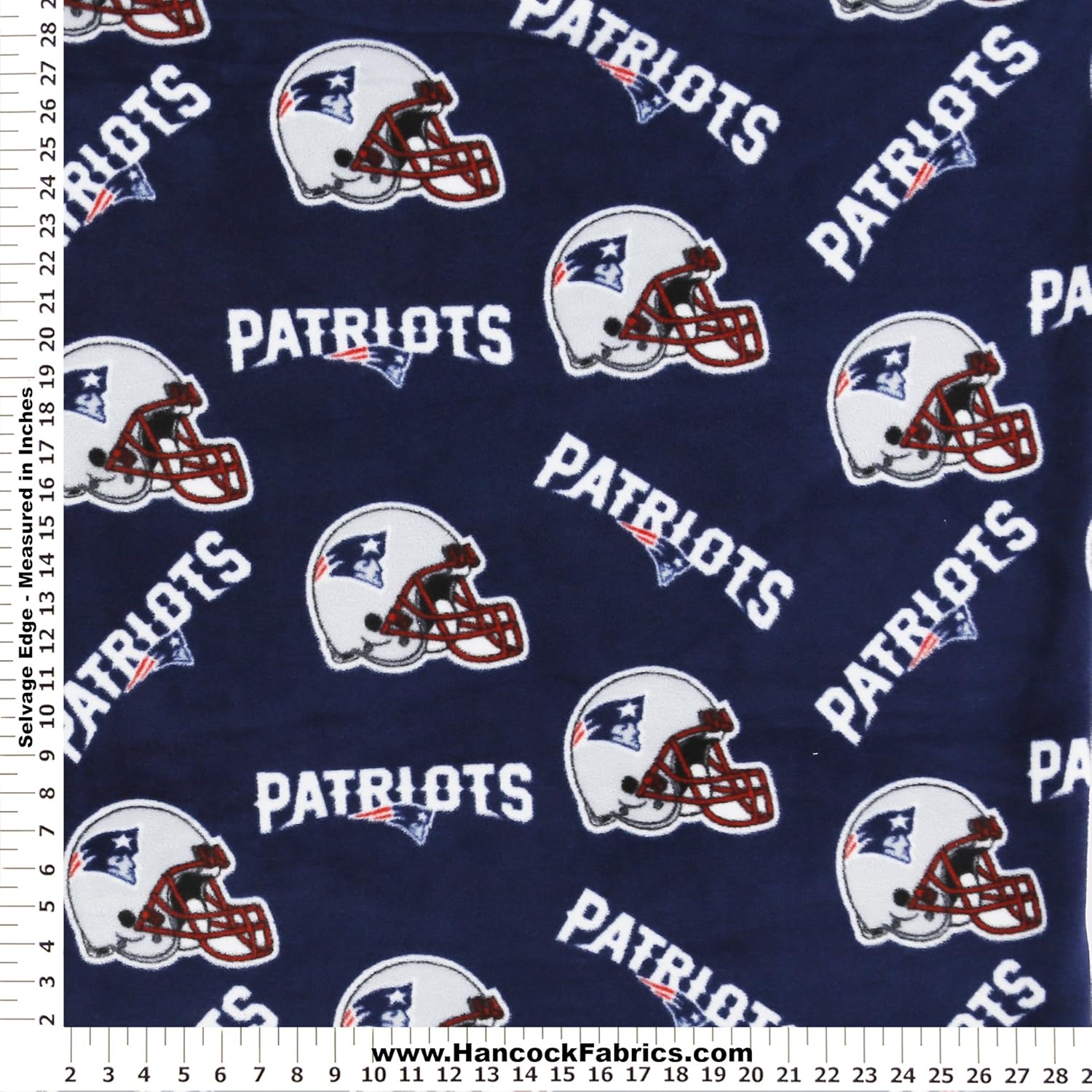 Amazon Com Nfl New England Patriots Polyester Fleece Fabric Navy Blue White Sold By The Yard Home Kitchen
