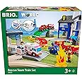 BRIO World – 36025 Rescue Team Train Set | 44-Piece Interactive Toy for Kids Age 3 and Up | Multi-Level Railway Play | FSC-Certified European Beech Wood