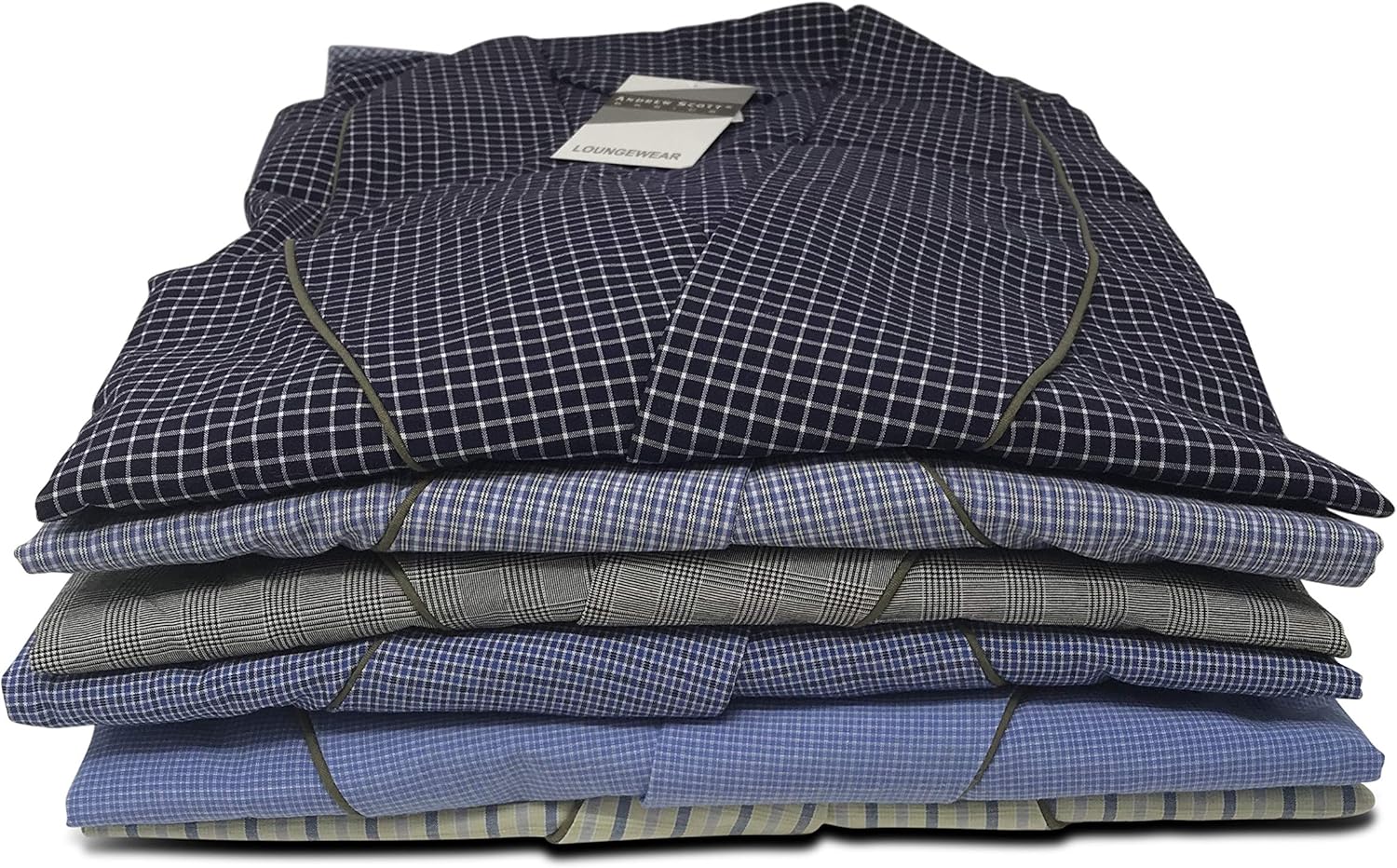 Mens 2 Pack Long Sleep Robe, Premium Cotton Blend Woven Lightweight Bathrobe (Small/Medium, 2 PK-Assorted Plaids) at  Men’s Clothing store