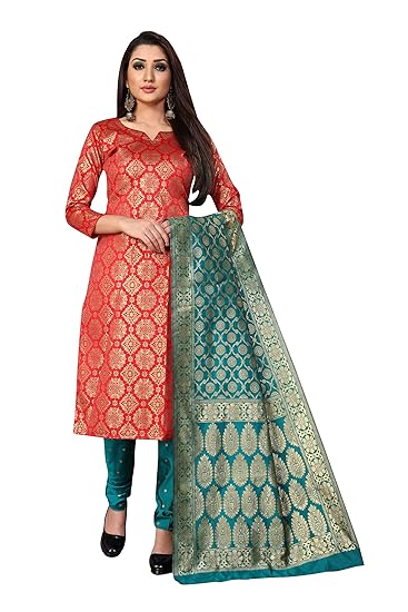 Anand Jacquard Silk Woven Salwar Suit Dress Material for Women
