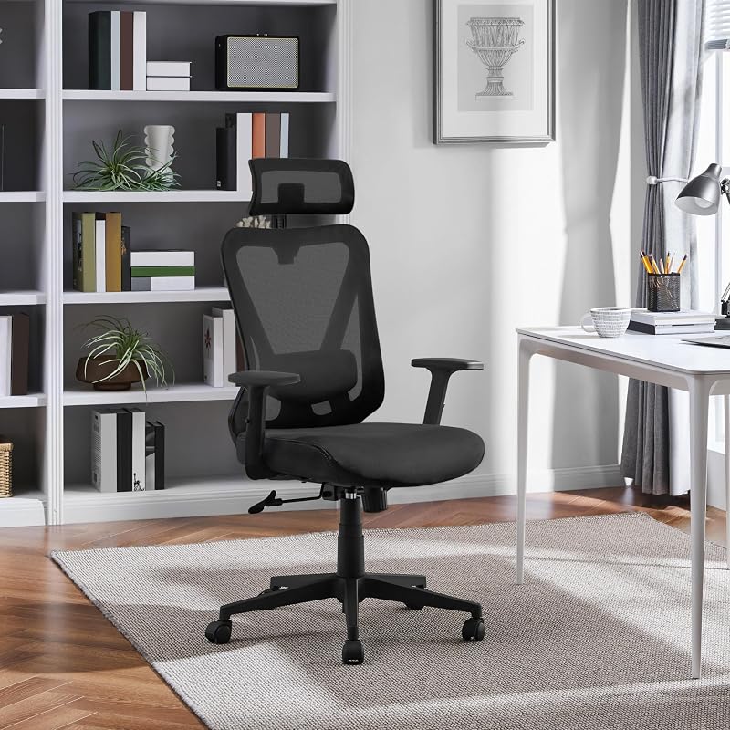 Poltrona/Sedia Ufficio Bloccabile Ergonomica Lombare Ruote Nera