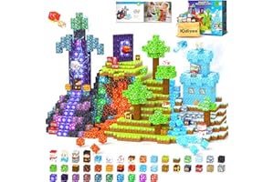 KIDIYEE 200PCS Magnetic Blocks - Build Mine Magnet World, Magnetic Building Blocks for Kids Ages 4-6 6-8 8-12, STEM Educational Sensory Toys for Boys & Girls, Birthday Toys Gifts for Kids