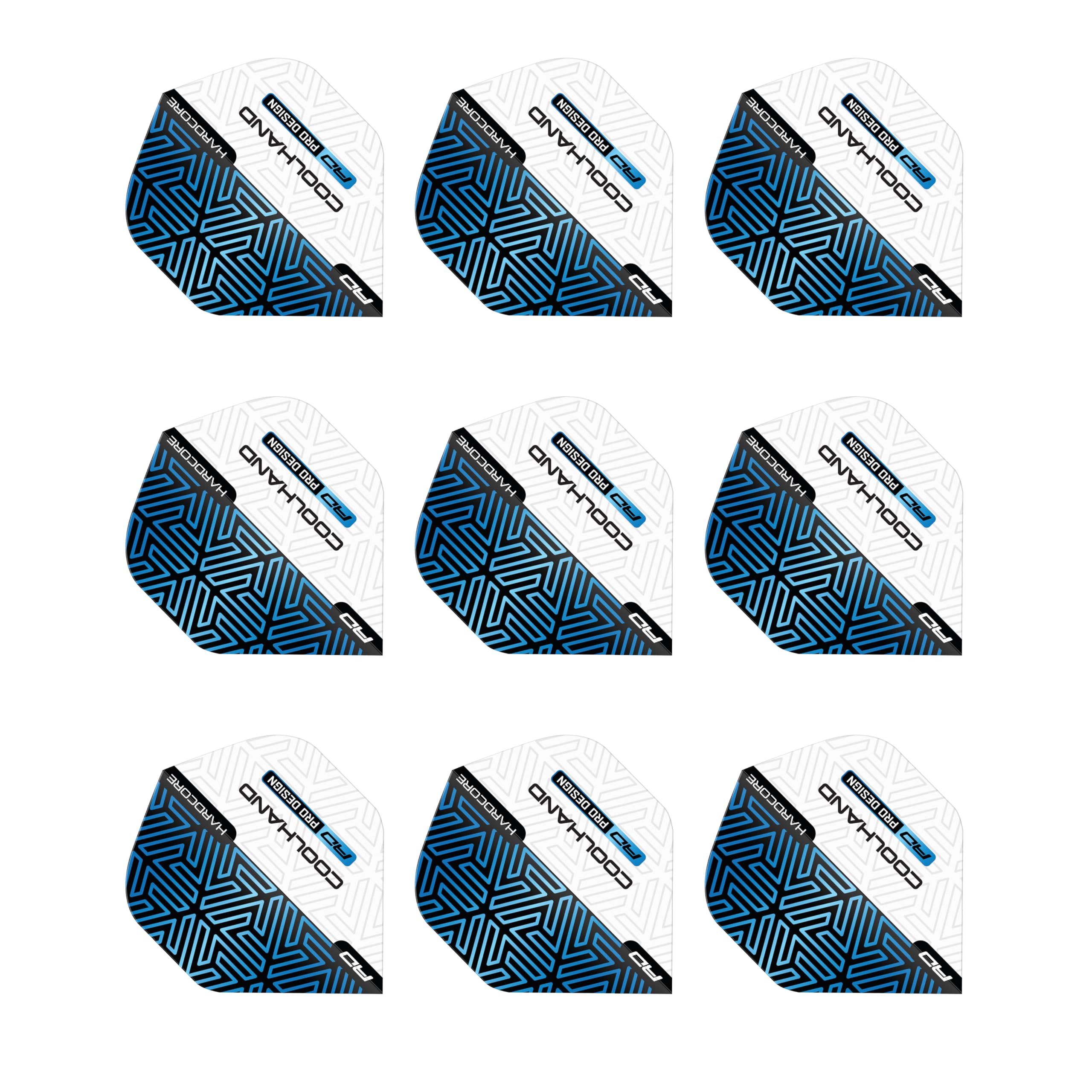 RED DRAGON Hardcore Premium Luke Humphries Blue and White Standard Dart Flights - 3 Sets Per Pack (9 Dart Flights in total)