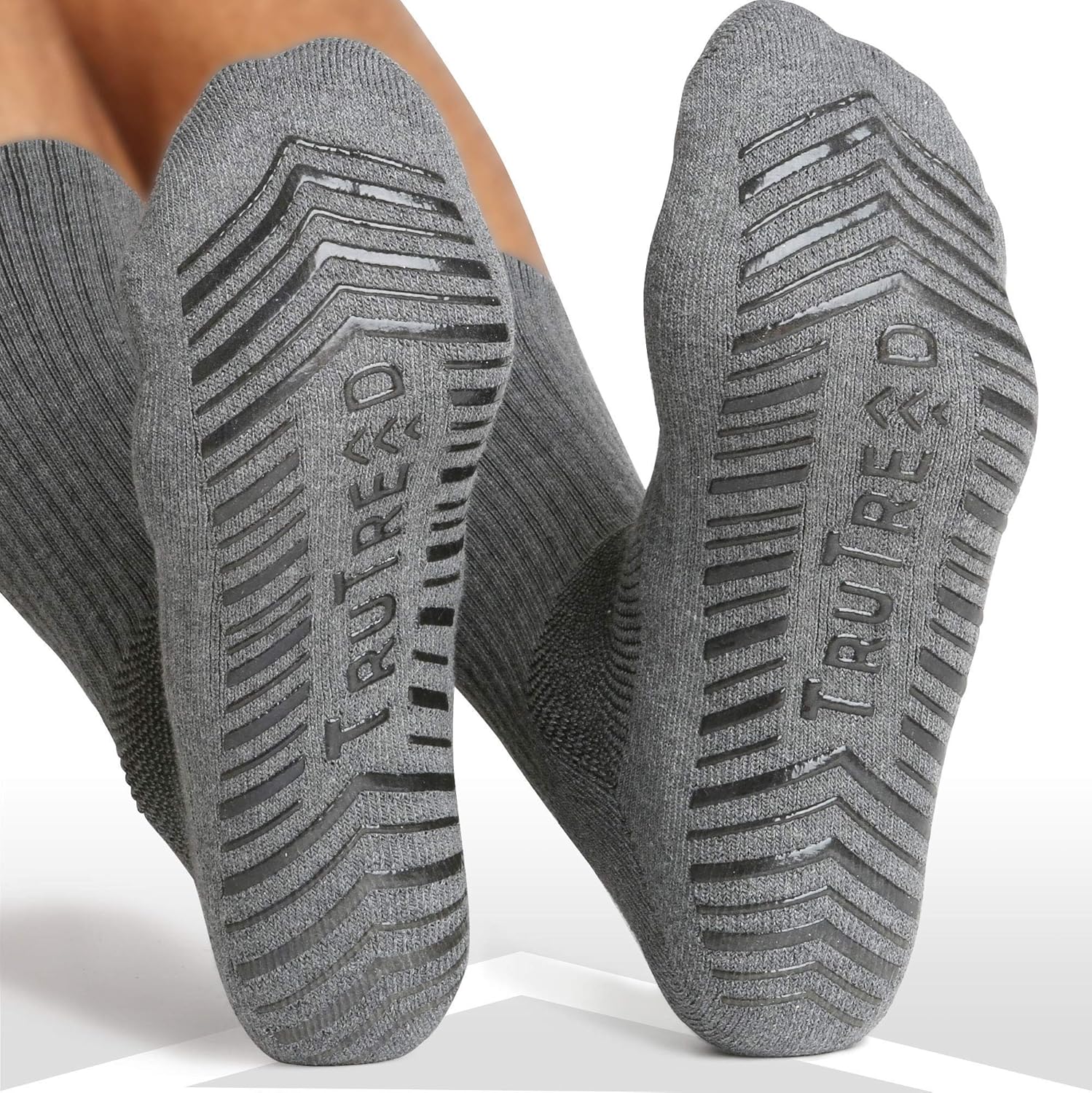 Non Skid Crew Grip Socks (4 Pairs) Barre Yoga Pregnancy Hospital: Clothing