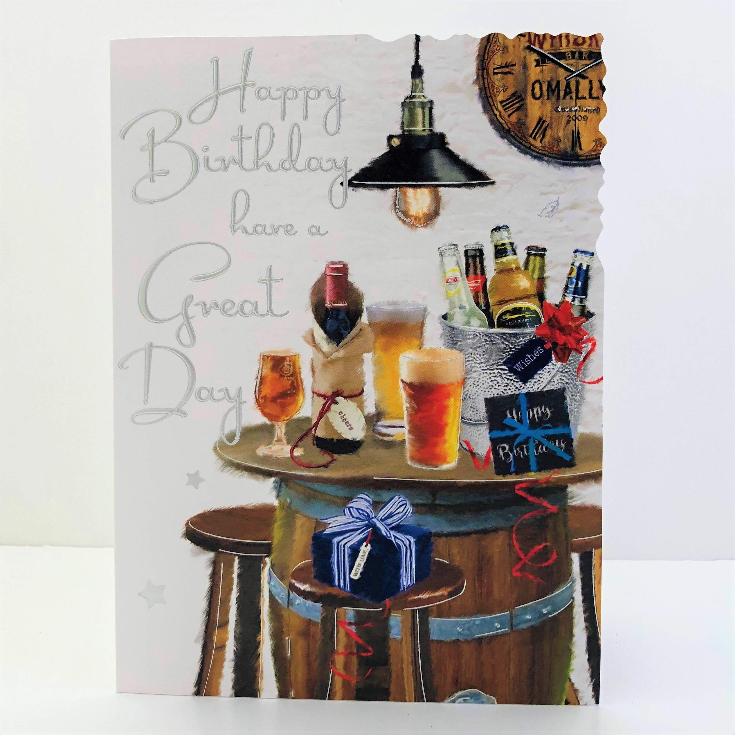 Jonny Javelin Male Happy Birthday Have A Great Day Card - Beer Barrel