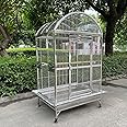 BMWPET SUS201 Stainless Steel Dome Top Style Bird Cage Parrot Cage 40"X30"X66"
