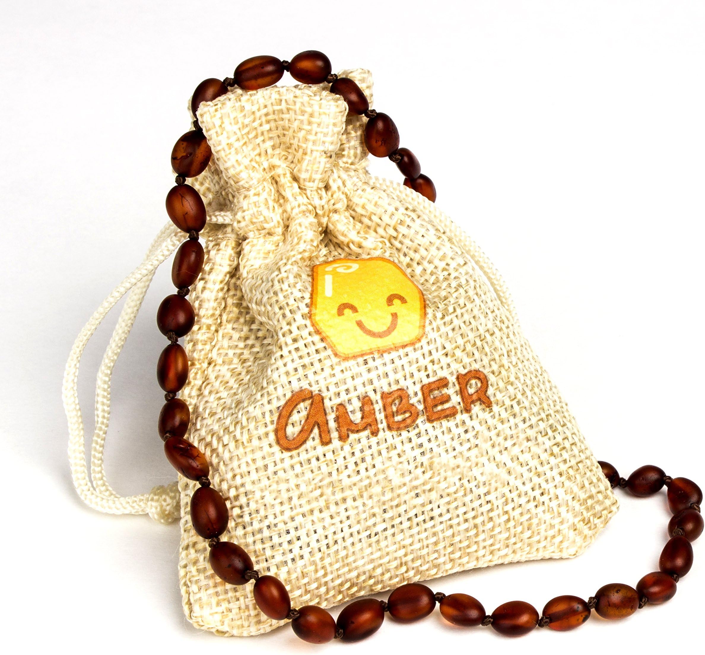 Baltic Amber Necklace | Size 31-33 cm | 100% Natural & Handmade Amber Beads Jewelry | Lab Tested & Certified by Amber Certificate Inst. | Matted Yellow