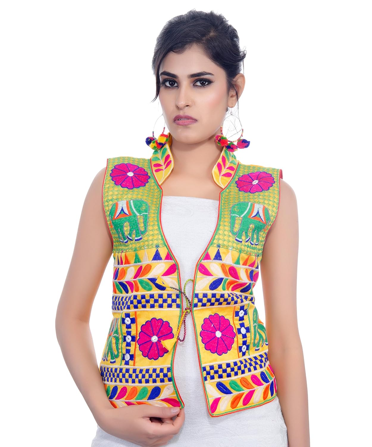 banjara women's jacket (mjk-hth05_yellow_free)