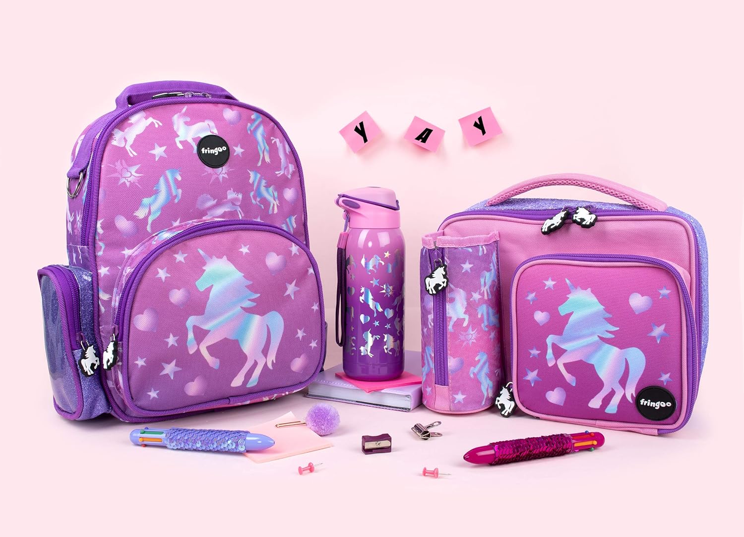 Fringoo Kids Backpack Water Resistant School Bag for Girls & Boys Age 2-7 Nursery Preschool Travel Bag Children Rucksack (Unicorn Ombre) - Image 5