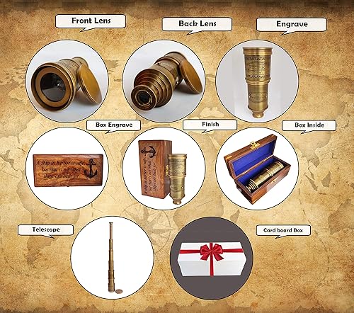 Victorian Brass Spyglass Telescope – London 1920 Vintage Model - Main Image