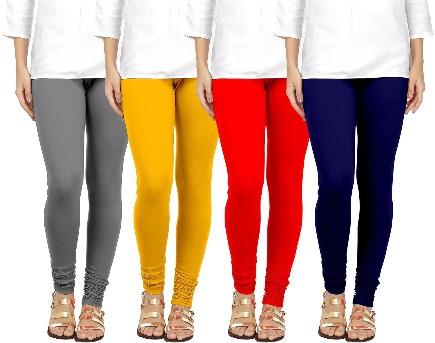 ancientstar chudidar cotton leggings for womens/girls/ladies (pack of 4) sizes-l/xl/xxl/3xl/4xl/5xl/6xl
