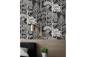 Lativo Forest Wallpaper Peel and Stick Wallpaper Boho Vintage Wallpaper Tree Wallpaper for Bathroom Contact Paper for Cabinets Self Adhesive Removable Wallpaper Leaf Modern Wallpaper 17.3”×193”