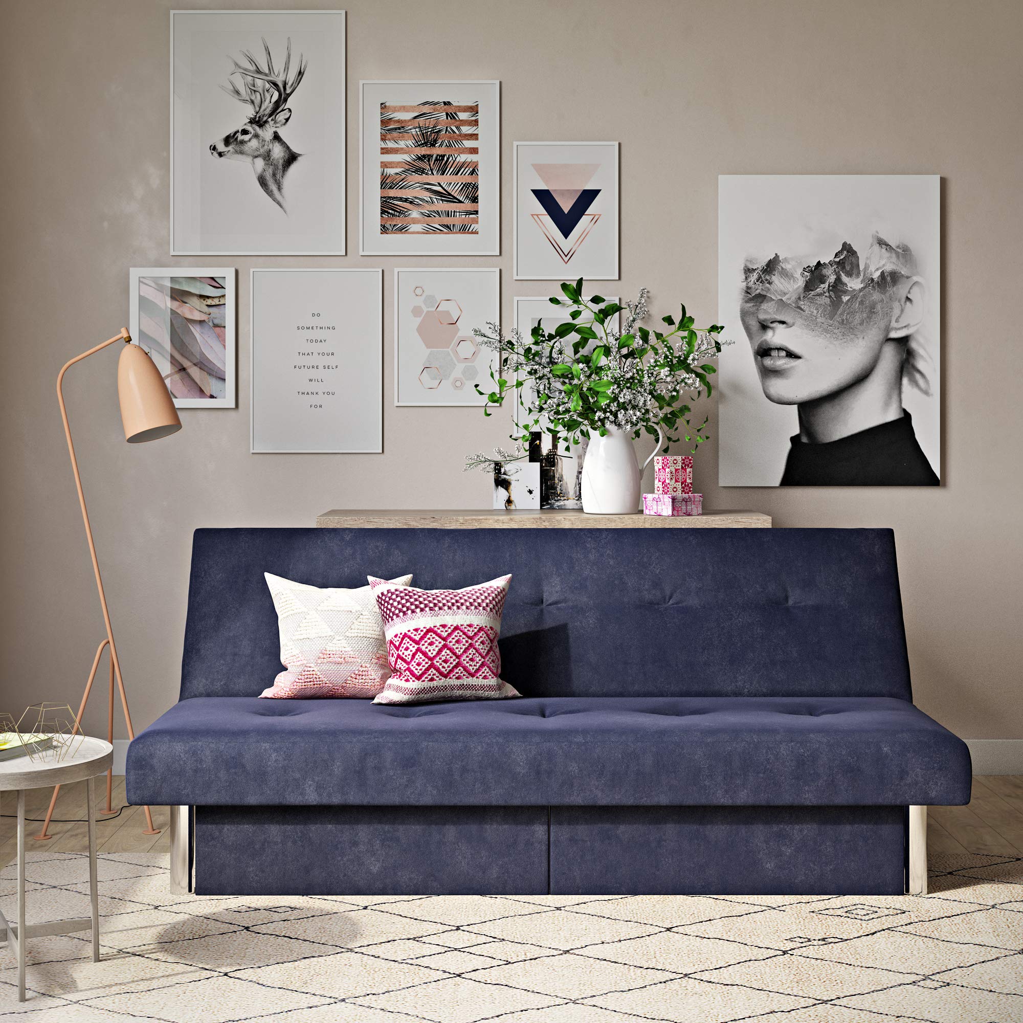 DHP Sola Storage Futon, Blue Buy Online in United Arab Emirates at