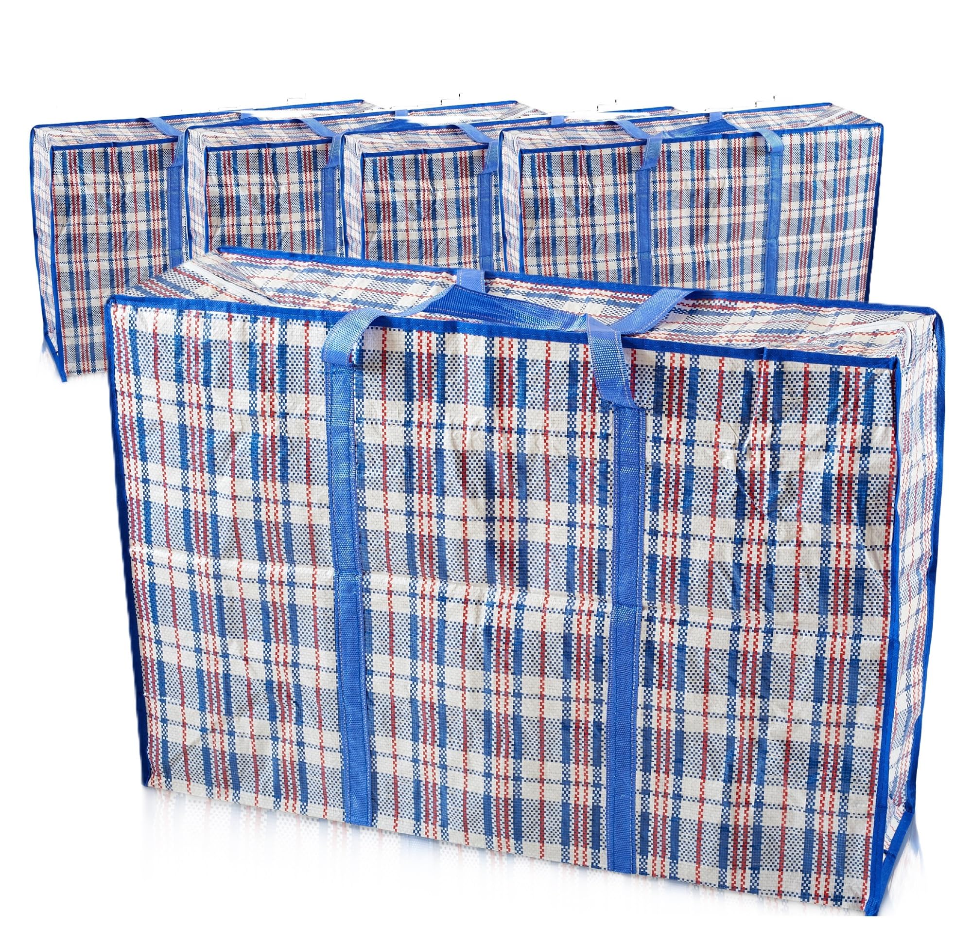 Start and DriveLtd, Laundry Bag Zips, XXL jumbo Heavy Duty Storage Bags Reusable Strong Nylon Large Boxes for House Moving Clothes & Wardrobe Storage backpack waterproof (4 Bags Blue Colour)