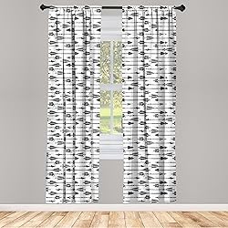 Lunarable Arrows Window Curtains, Sketchy