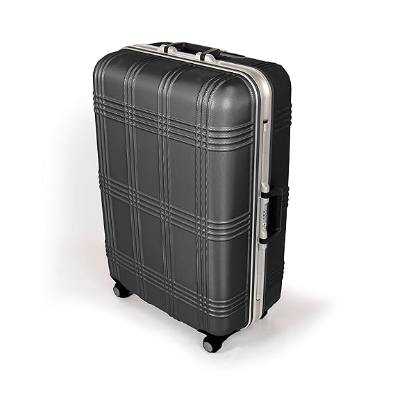 MasterGear Hartschalenkoffer mit Aluminium Rahmen in schwarz | Größe L: (75,5 x 51,5 x 29 cm / 80 Liter) | Koffer mit 4 Rolle