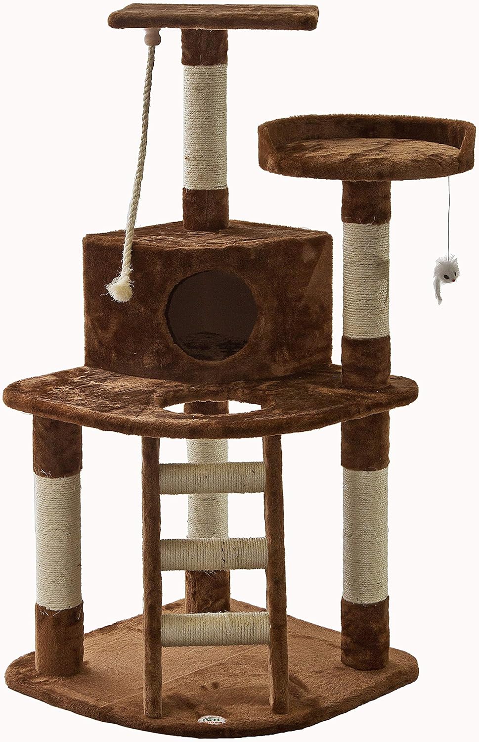 Go Pet Club Cat Tree Condo House, 32W x 25L x 47.5H Inches, Beige : Cat Houses And Condos : Pet Supplies