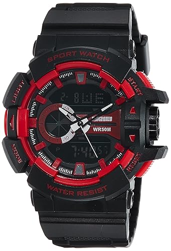 Analog-Digital Black Dial Mens Watch - AD1117 (BLK- RED)