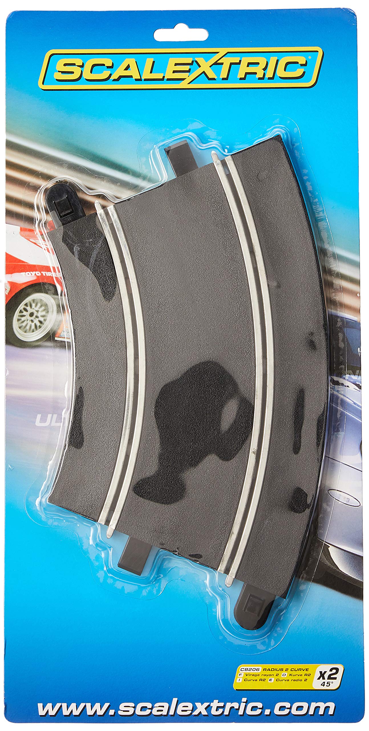 Scalextric C8206 Radius 2 Curve 45 degree x2 (C151) 1:32 Scale Accessory,45.1 x 11.4 x 22.9 centimetres