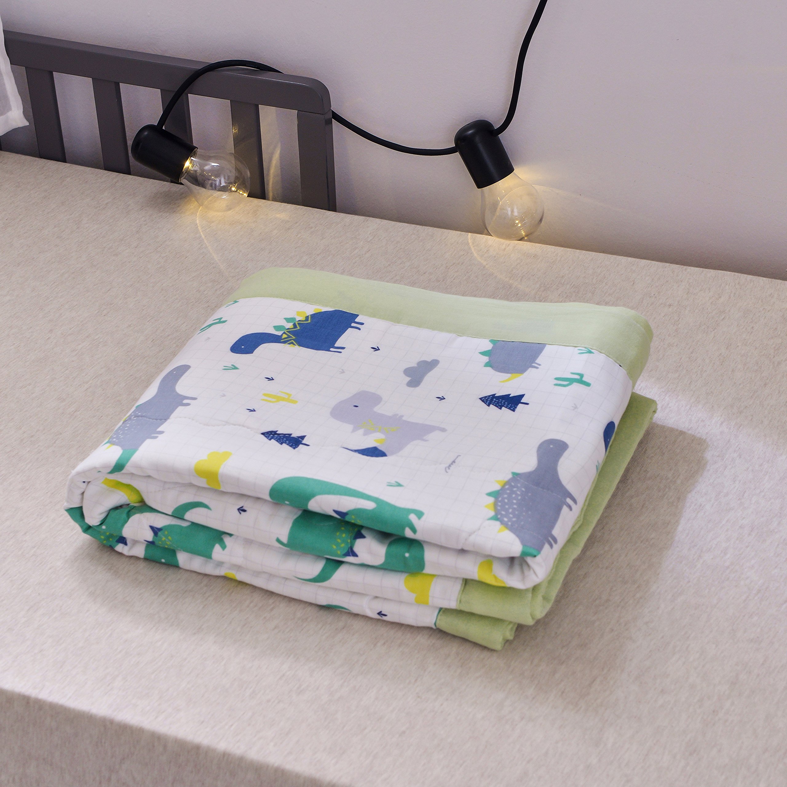 Jpinno Dinosaur Cute Muslin Quilt Blanket Bedding Coverlet Twin, 100