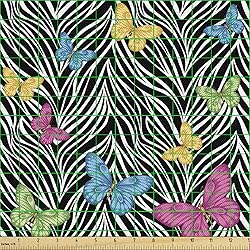 Ambesonne Zebra Print Fabric by The Yard, Colorful