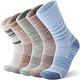 ANTSANG Merino Wool Hiking Socks for Men & Women 5 Pairs Thermal Warm Winter Thick Cushion Moisture Wicking Crew Boot Socks