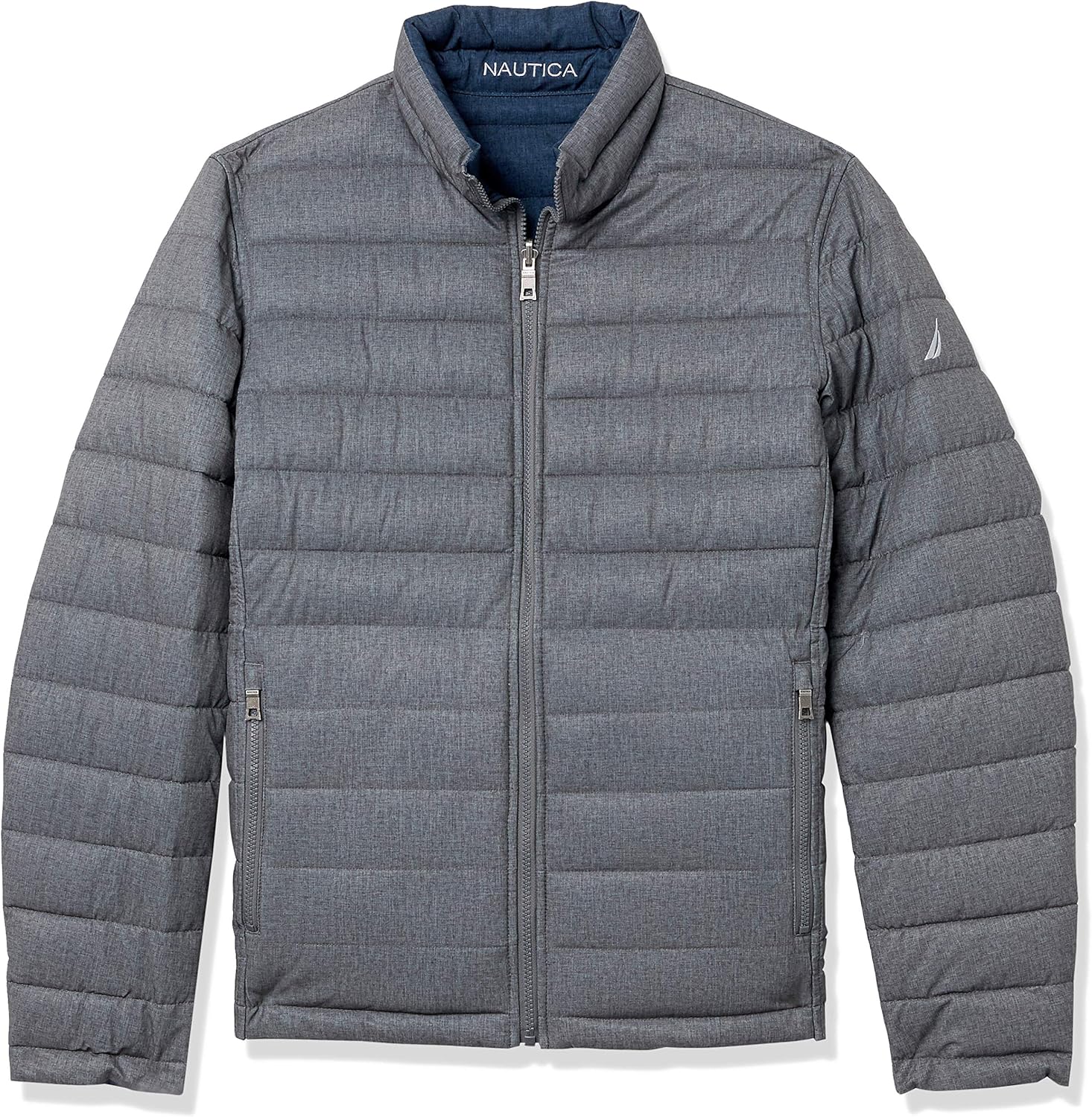 Nautica Men's Midweight Jacket, Reversible Quilted, Heather Grey, XX