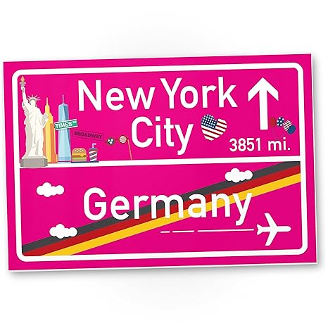 New York City Kunststoff Schild Pink Geschenk Für Sie New York Amerika Reise Süße Deko Nyc Fans Wanddeko Türschild Mädchen Wohnung