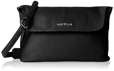 Aquatan Womens Flap & Roll Medium Satchel Black AT-M-19