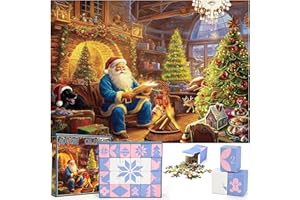 TERVOREX Advent Calendar 2024 Christmas Jigsaw Puzzles, Christmas Countdown Calendar for Kids Teens Adults, 24 Boxes of 1008 Pcs Puzzles Advent Calendars Toys for Kids,G7488