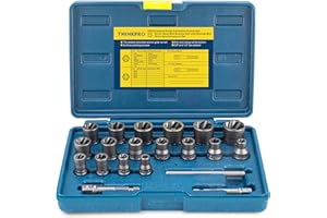 THINKPRO Bolt Extractor Kit, 20 PCS Impact Bolt & Nut Remover Set, Stripped Bolt Extractor Socket Set for Removing Damaged, Frozen, Rusted, Rounded-Off Bolts, Nuts & Screws