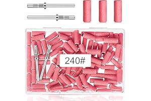METEOROCK 100 Pcs Small Sanding Bands for Nail 240 Grit, Extreme Fine Sanding Bands for Nail with 3.1MM Mandrel Bit, Upgrade Mini Nail Sanding Bands for Natural Nails Acrylic Gel Manicures and Pedicure
