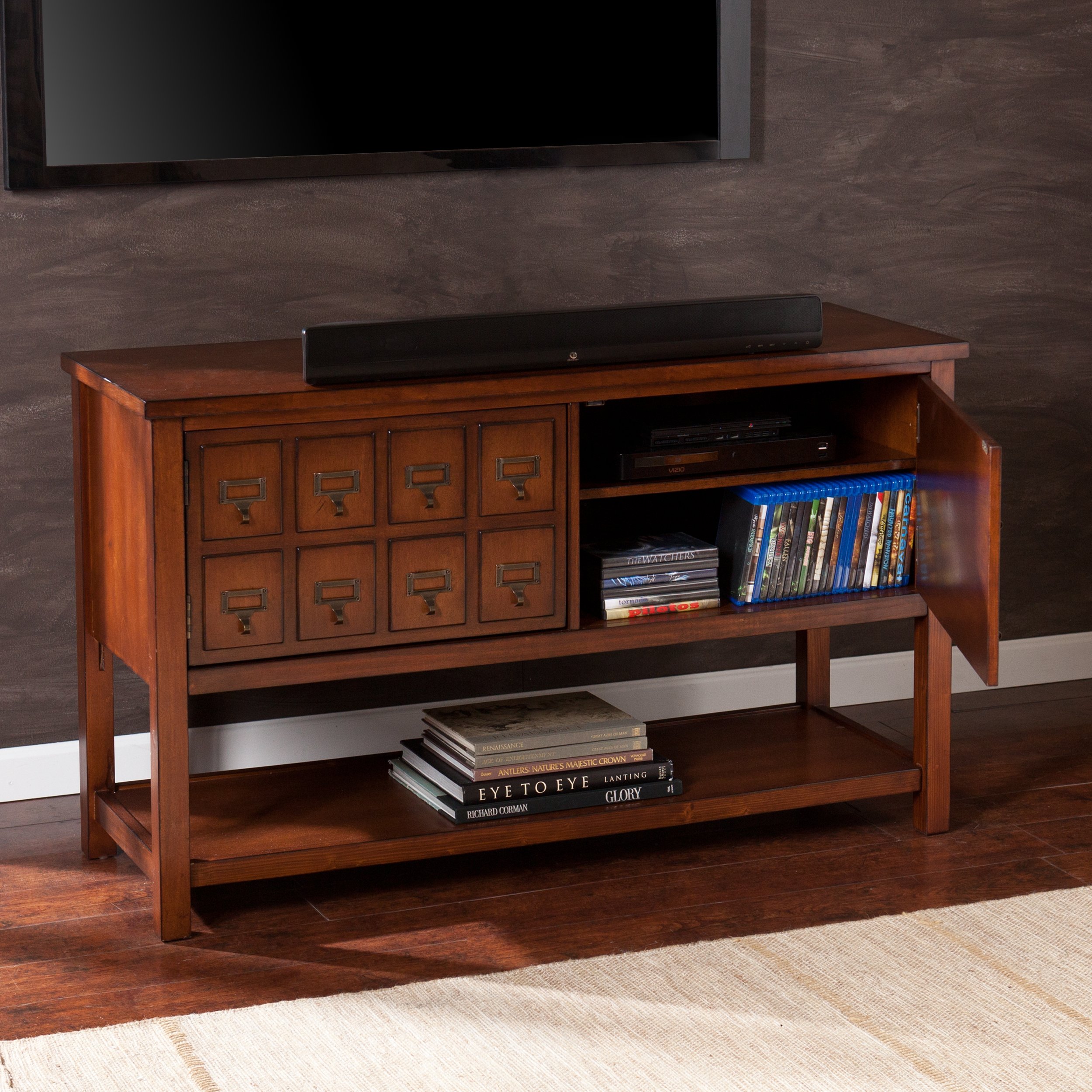 Apothecary Console & TV Stand w/ Adjustable Shelves 48