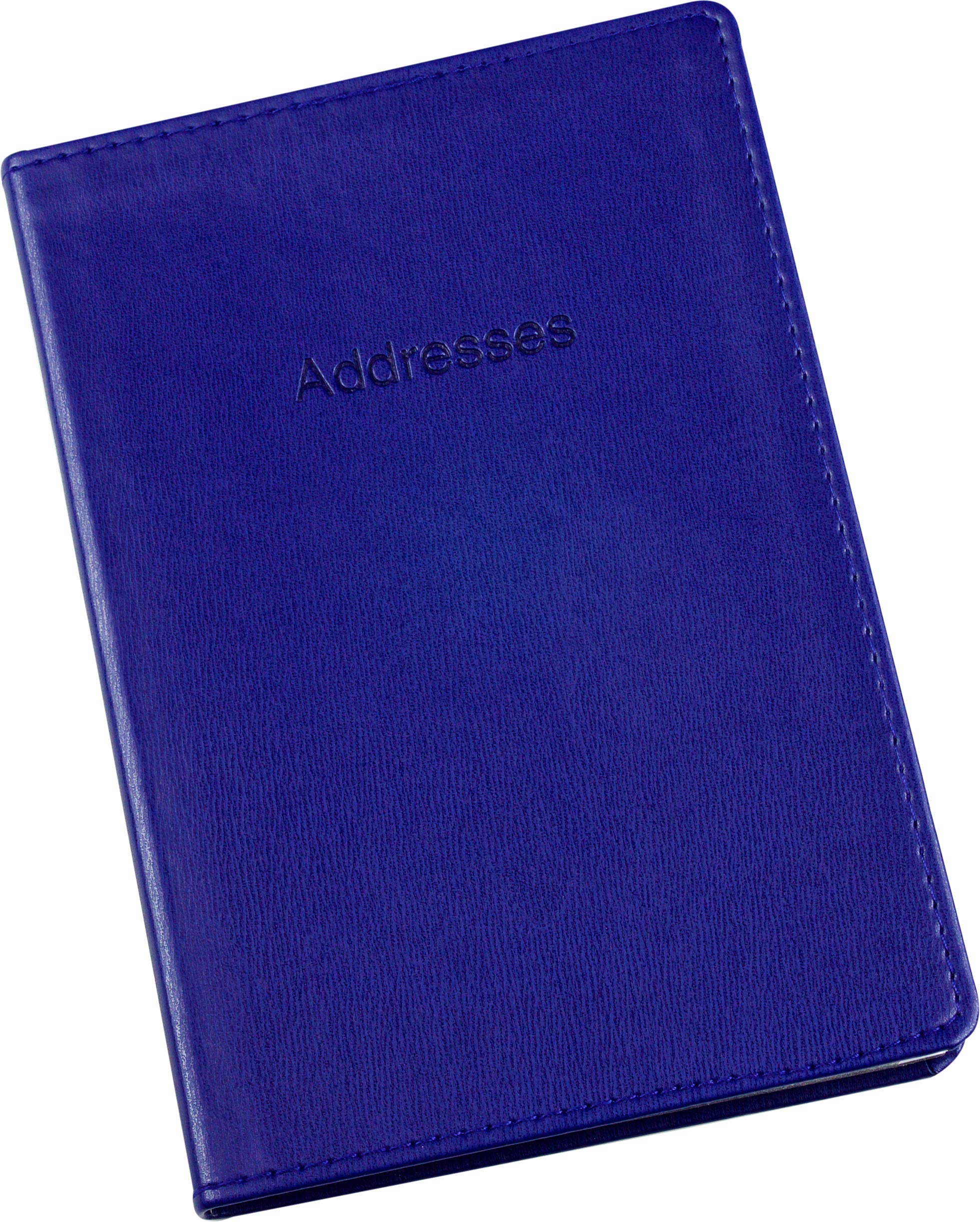 Esposti Large Address Book | 360 Spaces | Address Books with Alphabetical Index | Notes, Special Occasion & Dates Sections | Soft Faux Leather Stitched Cover | Blue | 131 x 196 mm