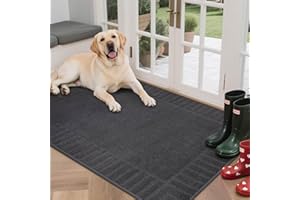 BEQHAUSE Large Door Mat Indoor, Super Absorbent Dirt Trapper Front Doormats Washable TPR Non-Slip Entrance Inside Floor Mats 