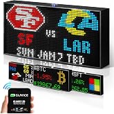 Glance LED V1 Ticker - Customizable LED Display Sports Ticker, LED Display for Man Cave, Stock Market Ticker Display, Sports Score Retro Smart Pixel Display, Weather Display - 8"x4" Made in USA
