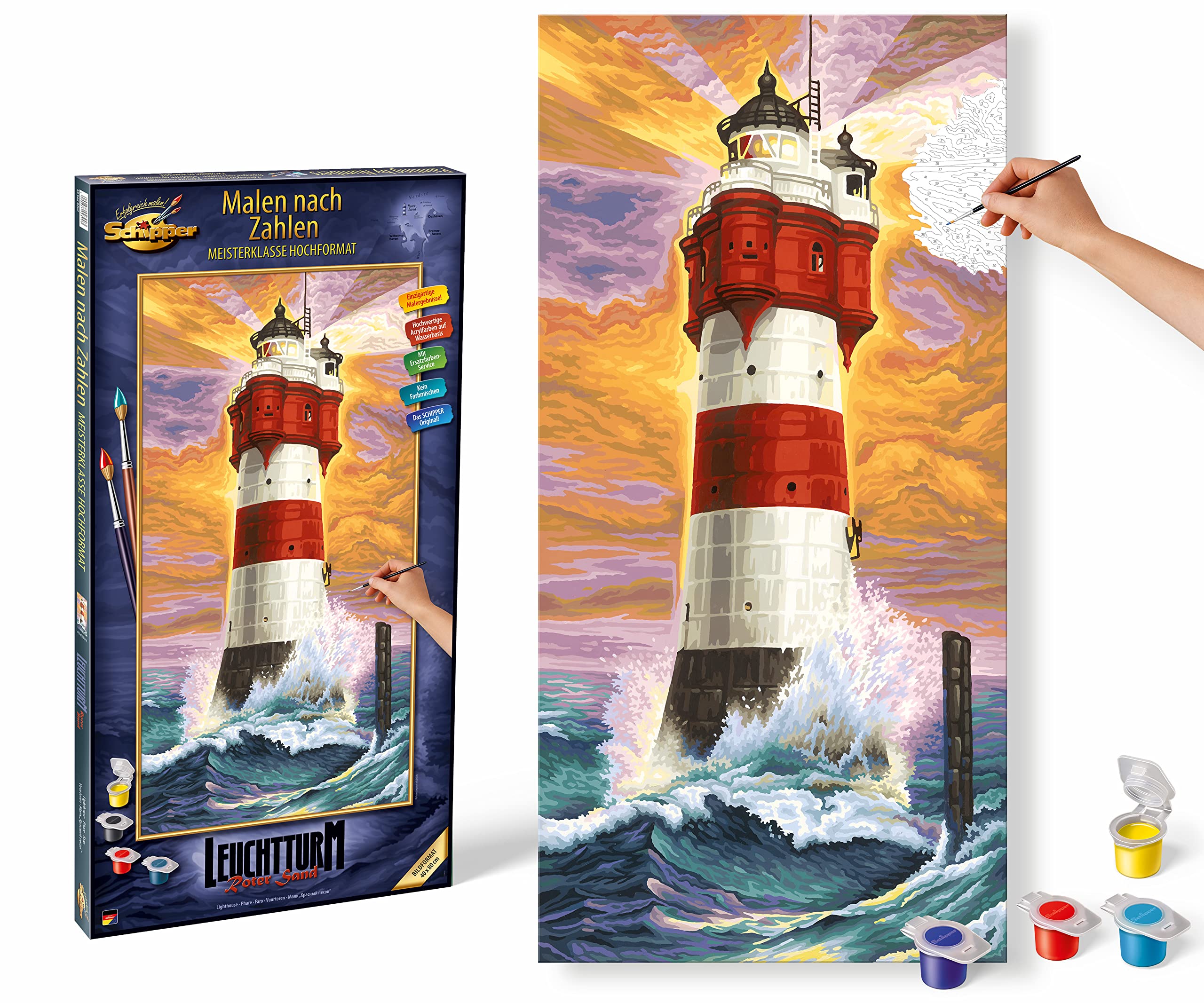 Schipper 609220399 "Lighthouse Roter" Sand Paint By Numbers Board