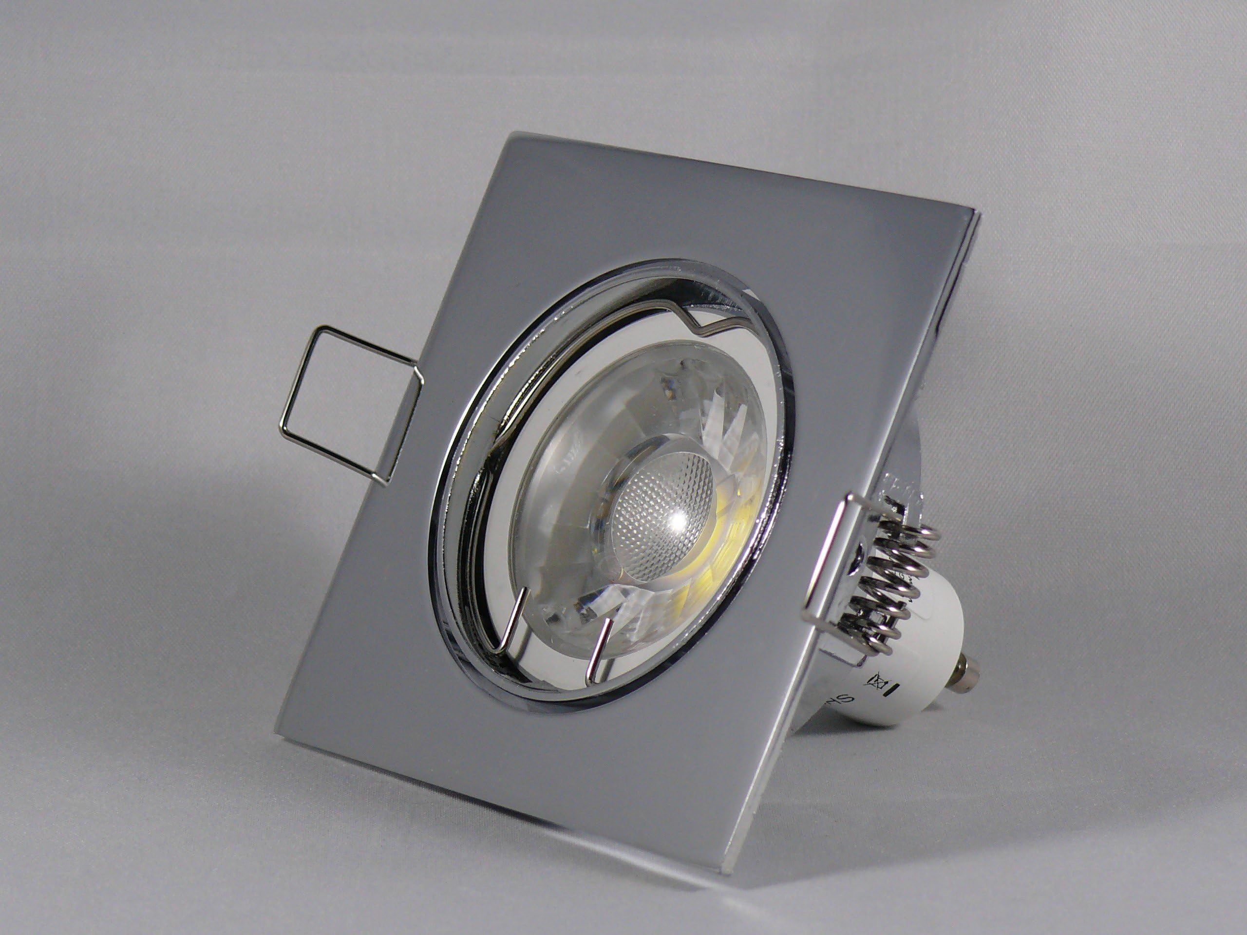 Saturn Chrome Flush-Mount Light 3 Watt 280 Lumen cold white COB LED 230 V/GU10 Set of 7] Modern 6 Watt [Energy Class A+]
