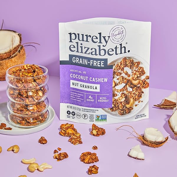 PURELY ELIZABETH, COCONUT CASHEW, KETO GRANOLA, GRAIN-FREE, NON-GMO, PALEO (8OZ BAG)