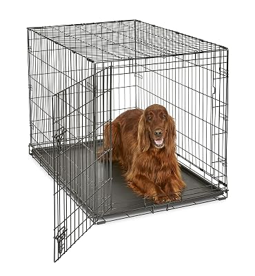 Midwest Homes for Pets 42-Inch New World Crate for Large Breeds, 71-90 lbs, Single Door Folding Dog Crate, Leak-Proof Tray & Secure Latch, Portable, Durable & Easy to Assemble