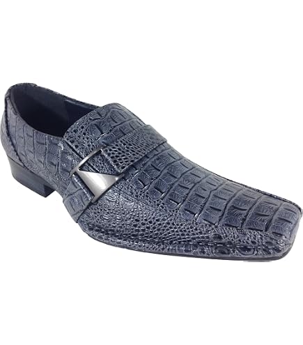Alberto Fellini Santoni Men's Dress Shoes Casual Loafers Elastic Slip on Fashion Buckle Italian Styles (11 D(M) US, Black)