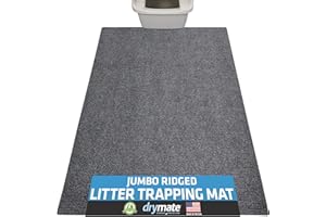 Drymate Jumbo Cat Litter Trapping Mat, (Ridged Design), Traps Litter & Mess from Box, Soft on Kitty Paws, Absorbent, Waterproof, Urine-Proof, Machine Washable, Durable, (USA Made) (36" x 47")