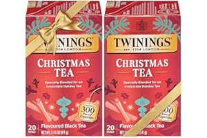 Twinings Christmas Tea - Black Tea Blended with Spicy and Aromatic Clove and Cinnamon, Tea Bags Individually Wrapped, 20 Count Ea (Pack of 2)