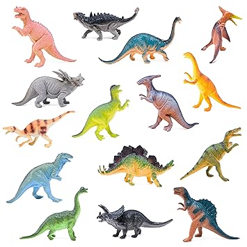 Boley Monster (15-Pack) Large 7 Toy Dinosaurs Set - Enormous Variety Of Authentic Type Plastic Great As Dinosaur Party Supplies, Birthday Favors, And More