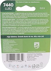 Philips 7440LLB2 7440 LongerLife Miniature Bulb, 2