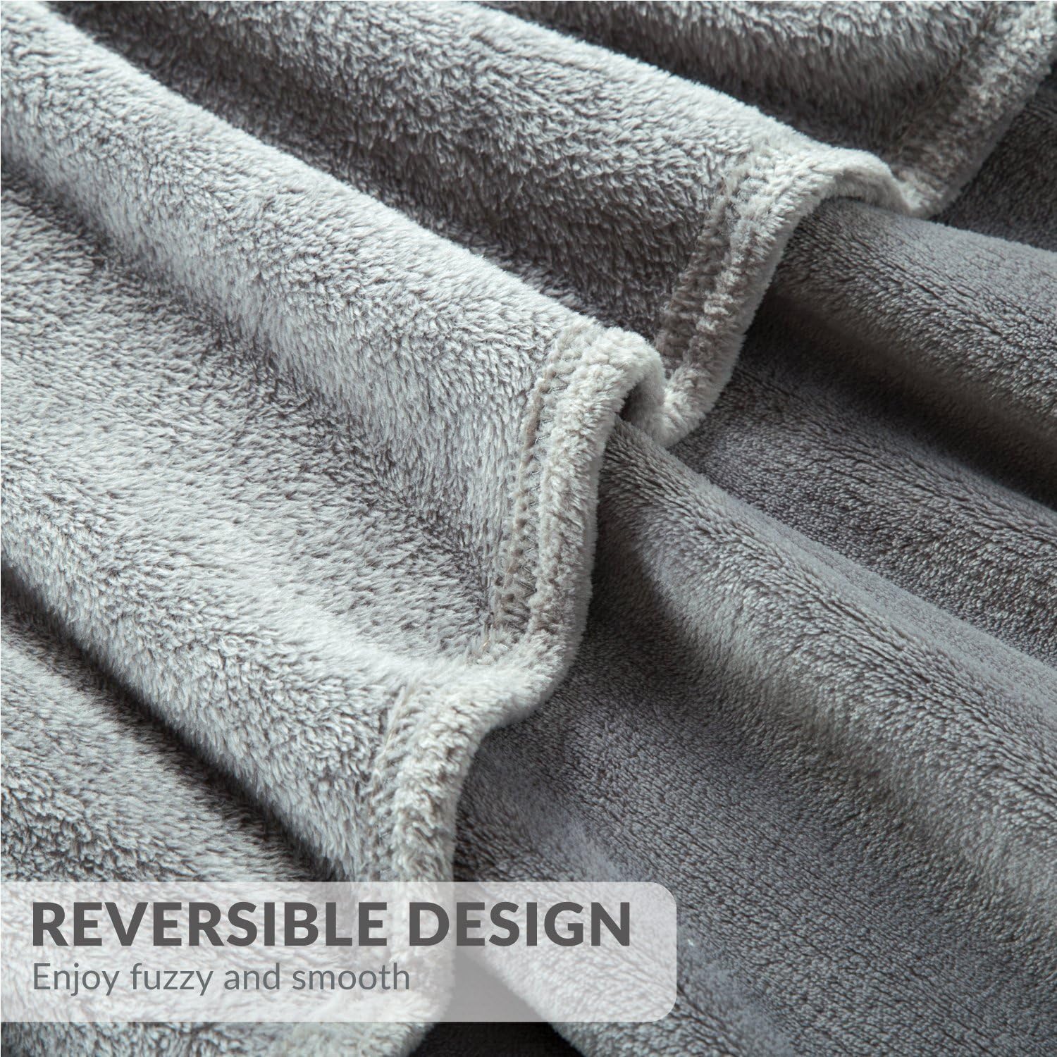 Bedsure Fleece Blanket Throw Size Grey Lightweight Super Soft Cozy Luxury Bed Blanket Microfiber: Home & Kitchen