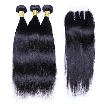 Amazon Com Yisea Brazilian Straight Virgin Hair With Closure