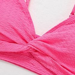Girls Swimsuit Solid Bathing Suit 2 Piece Twist