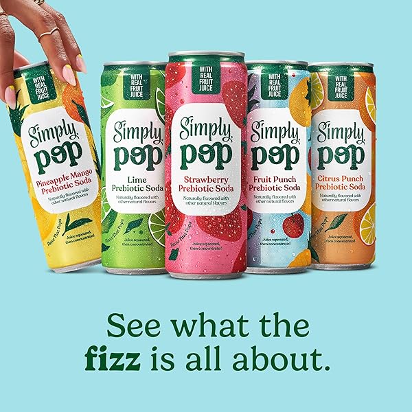 SIMPLY POP, PINEAPPLE MANGO PREBIOTIC SODA, 12 FL OZ